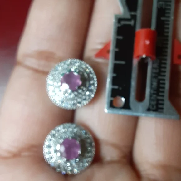925 Genuine Pink Sapphire and White Zircons. Bride,  Mother-of-the Bride. - Picture 6 of 12